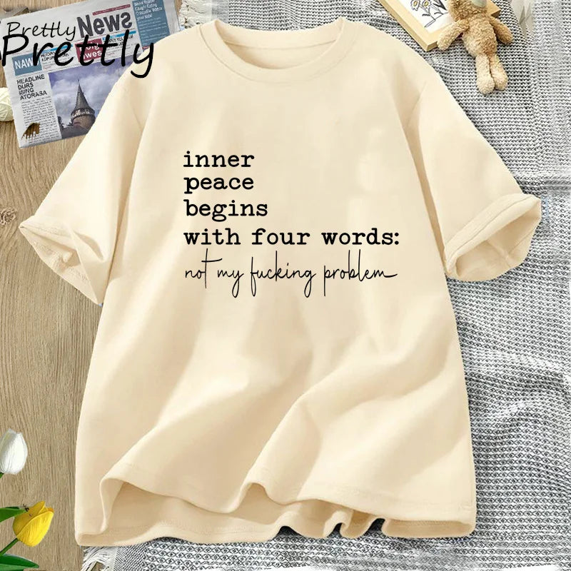 Women's Letter Printed T-shirts™ Oversize Cotton Short Sleeve T-shirt