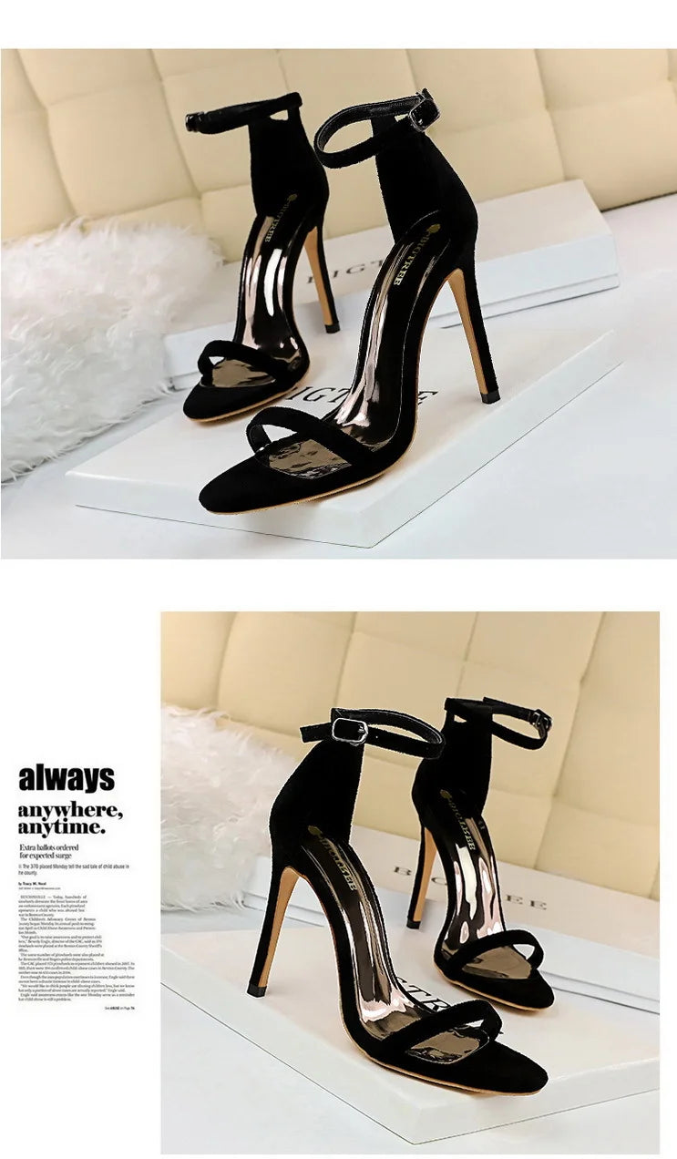 Women's Summer High Heels™ Velvet Surface One-band Ankle Cool Pu High Heels