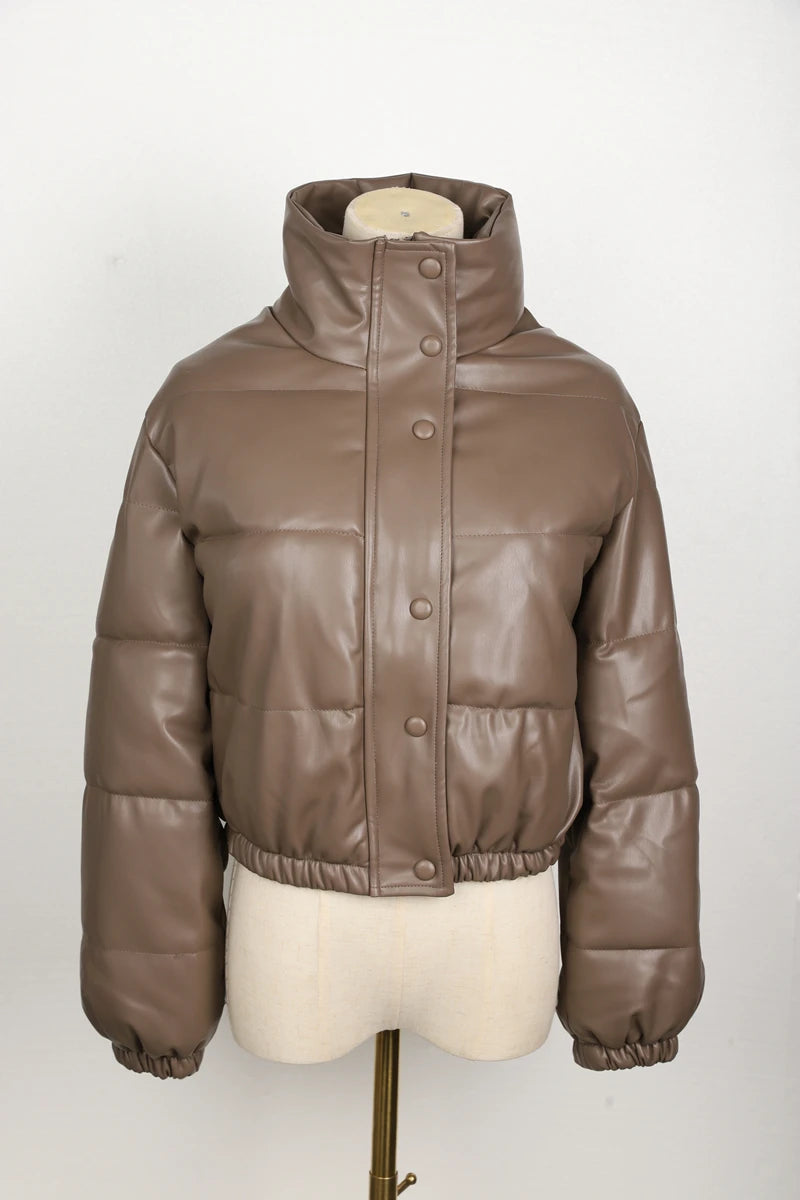 Women's  Parka Jacket™  Thick  PU Leather Jacket