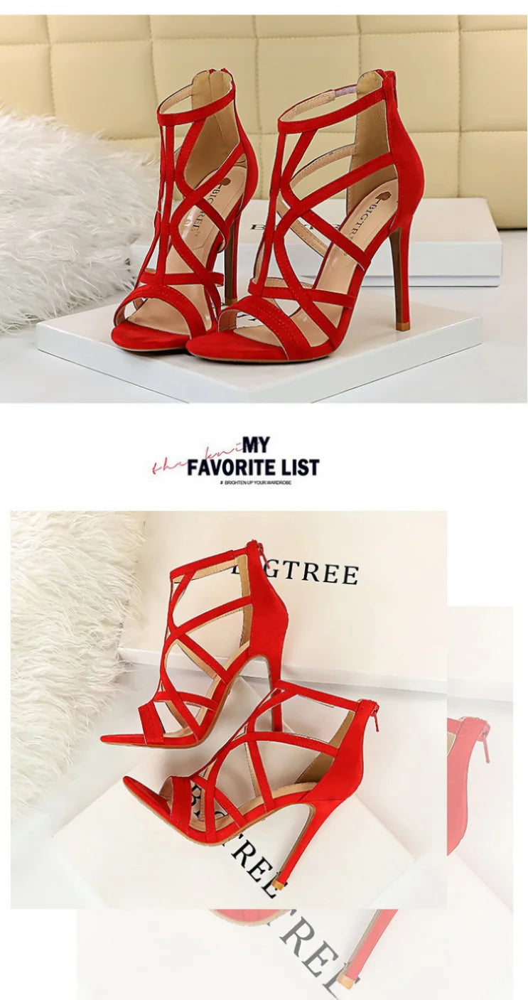 Women's High Heels™ Roman Style Velvet Hollow Out Fish Mouth Ultra High Heels