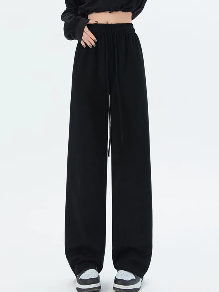 Women's Long Trousers™ Wide leg Elastic Waist Straight Knitted Trousers