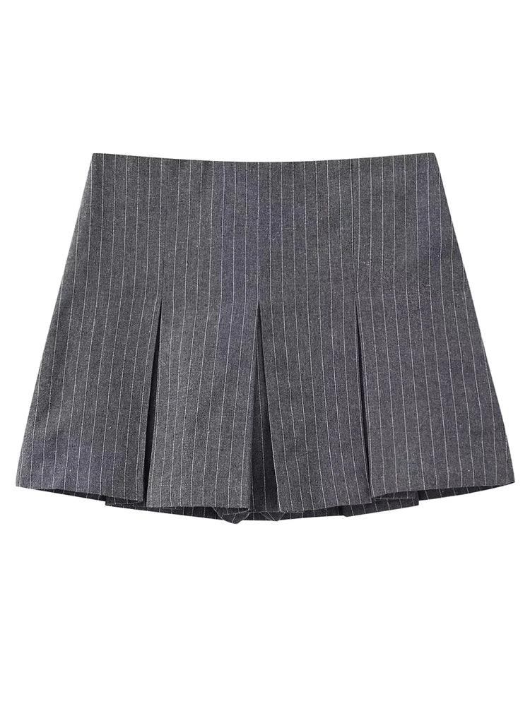 Women's Shorts Skirts™ High Waist Pleated Striped Bermuda Mini Shorts