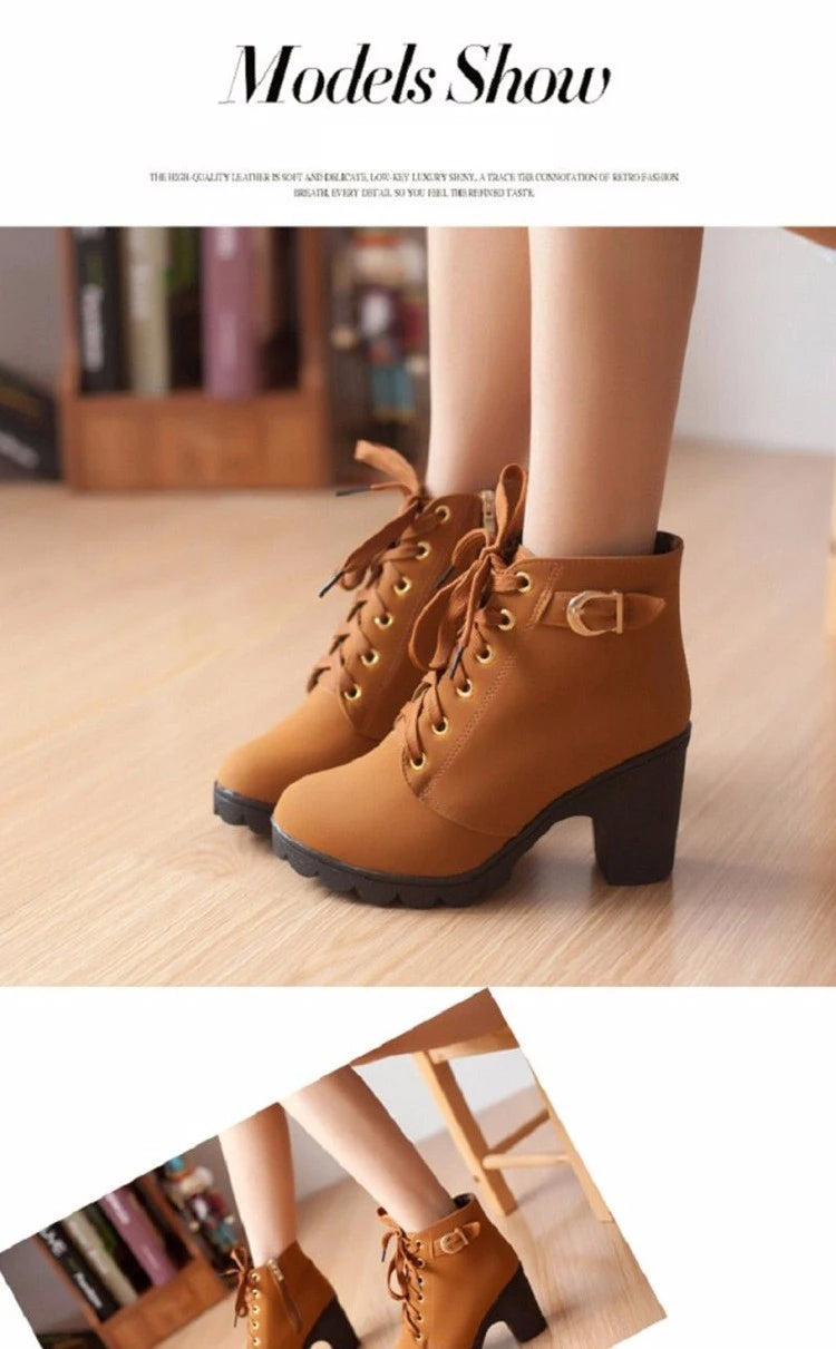 Women's Winter Pumps Boots™  High Heels Lace-up Boots