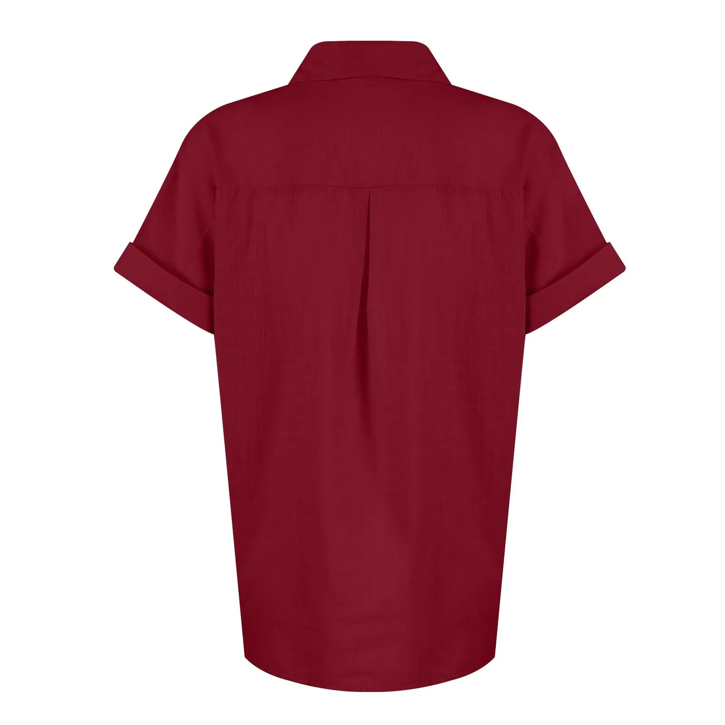 Women's  Cotton Linen Classic Shirts™ Short Sleeve Lapel Button Down Shirt