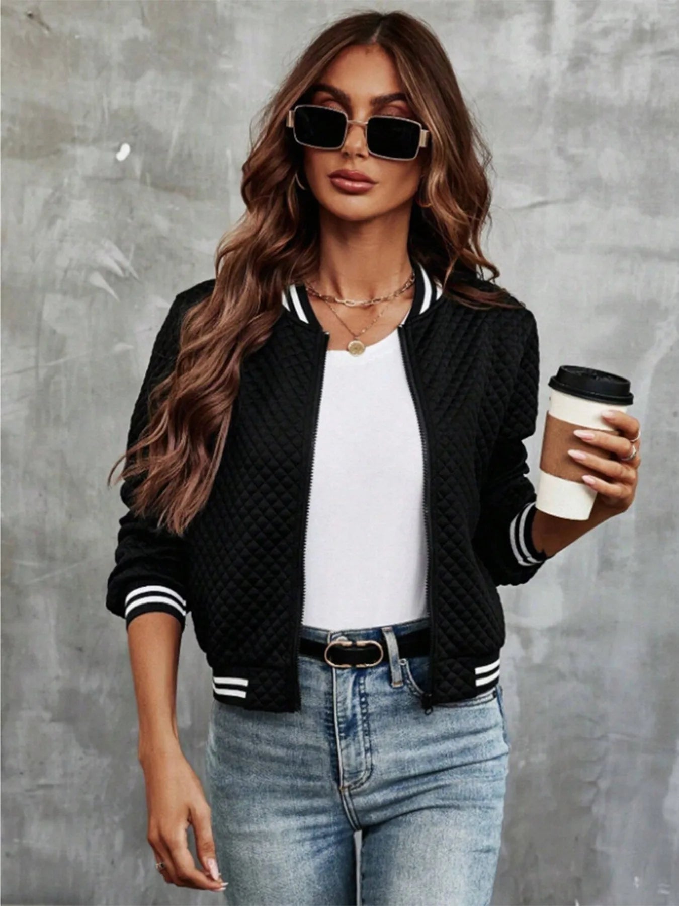 Women's Cross border Jacket™ Zipper Baseball Long Sleeve Jacket