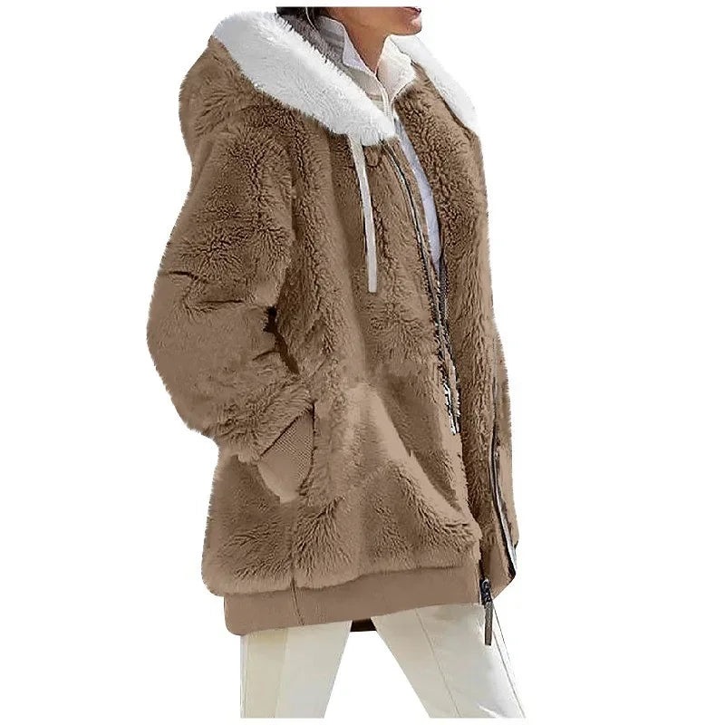 Autumn Winter Fashion Women's Coat™ Casual Hooded Cashmere Fleece Jacket