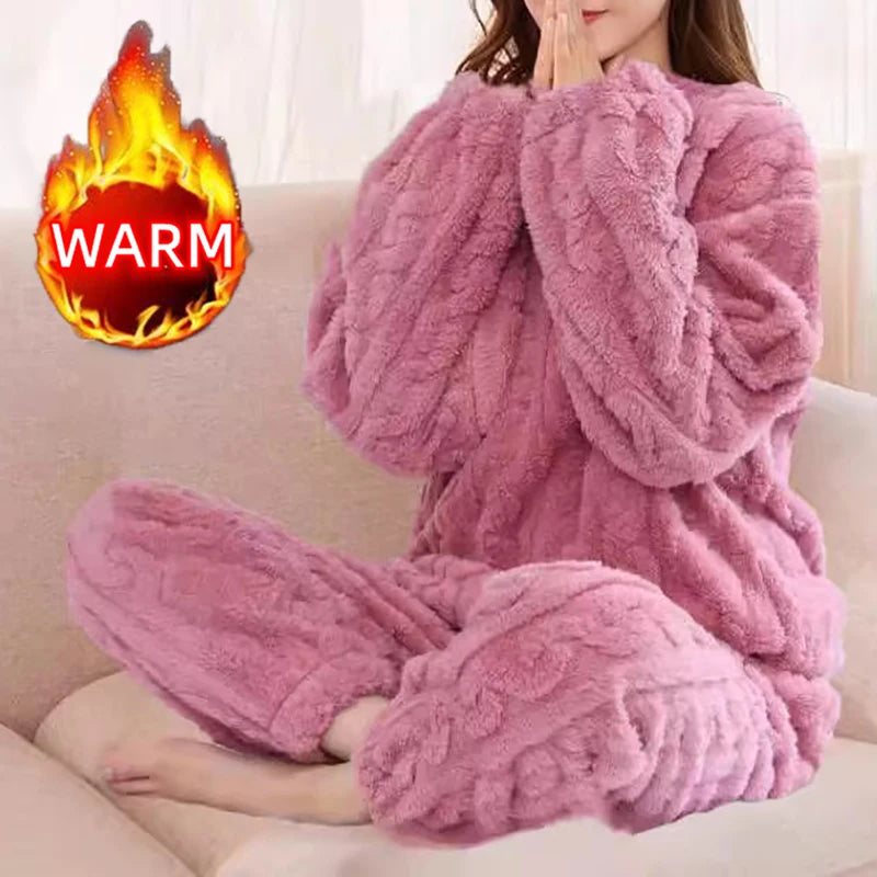 Women's Pajamas Winter Set™ Sleepwear O-neck Loose Long Sleeve Top Elastic Waist Pant Sets