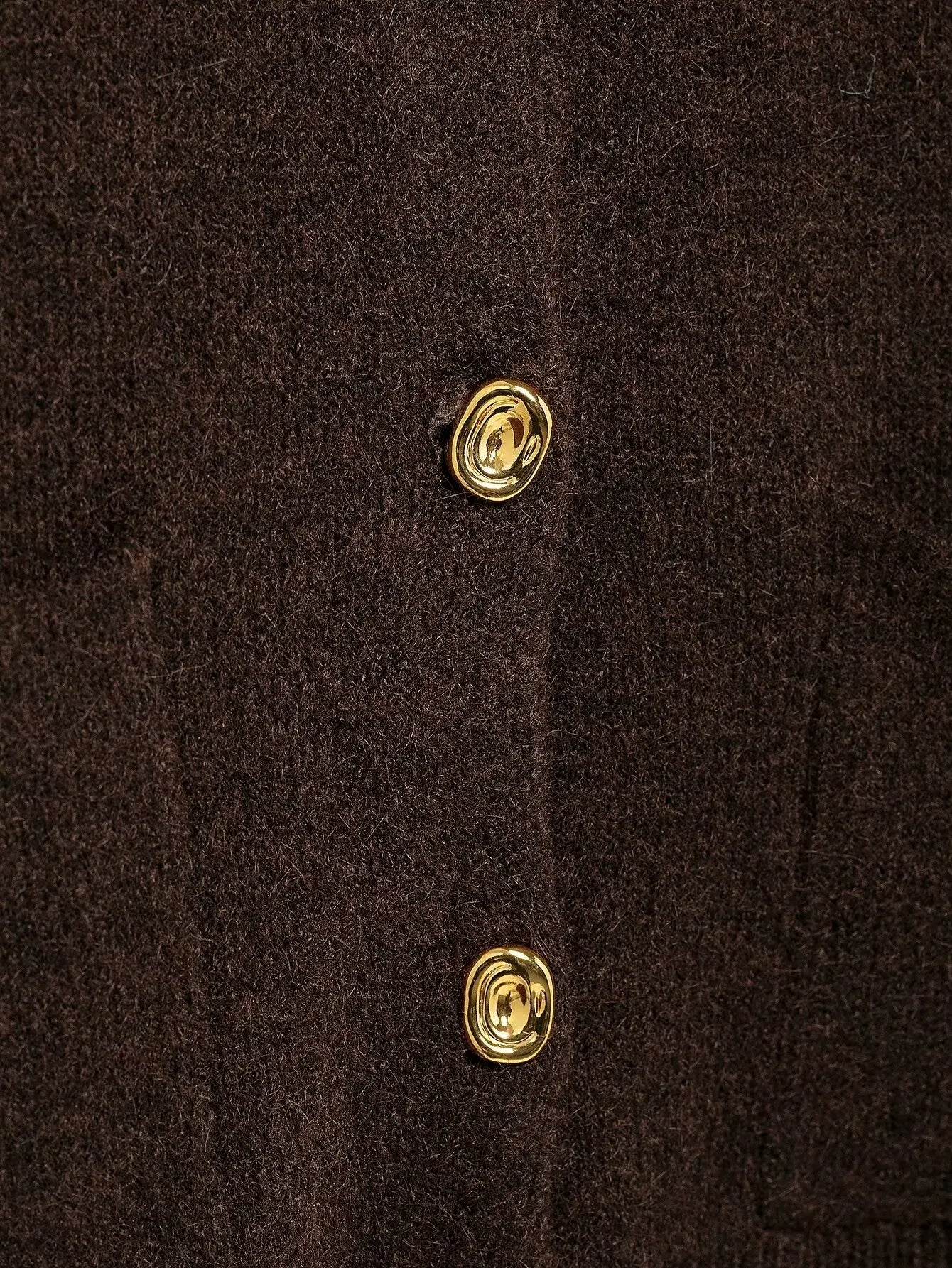 TRAFZA Women's Knitted Brown Suit™ Buttons Pocket Cardigan Sweater and  Elastic Waist Slim Mini Skirt