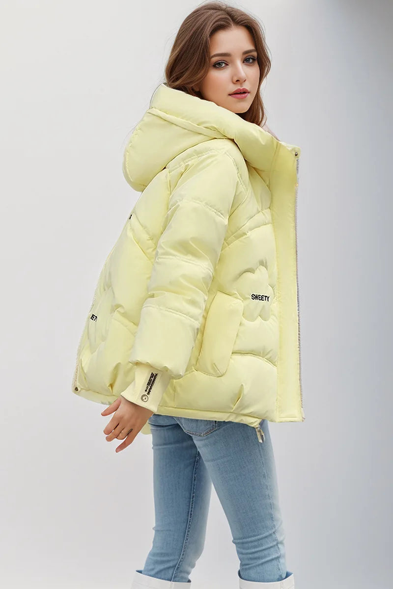 Women's Thick Coat™ Winter Cotton Casual Hooded Zipper Short Parkas Jacket