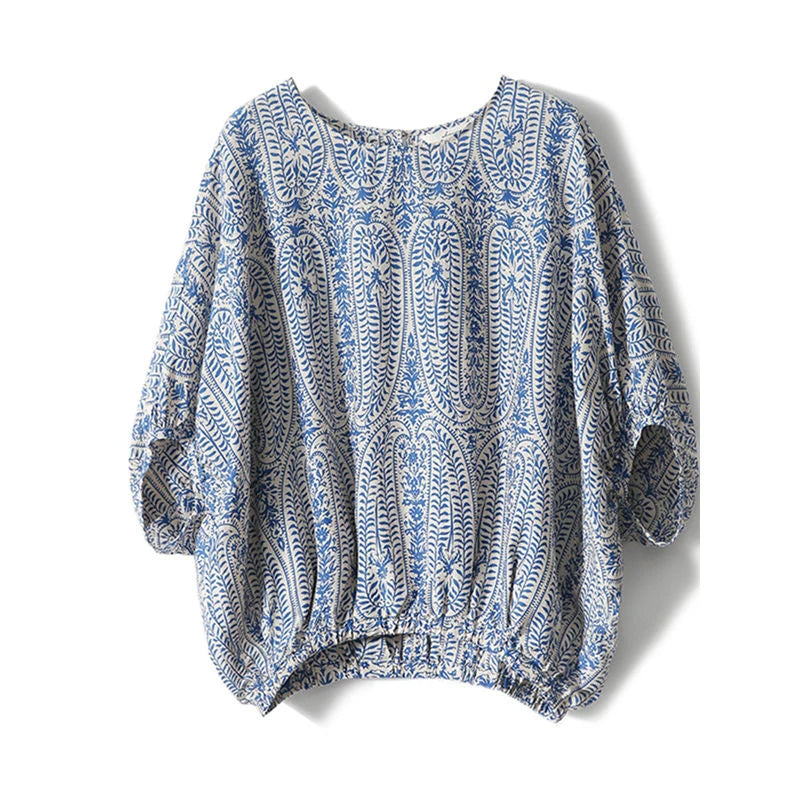 Women's Vintage Bow Bandage Print Shirts™ Korean Batwing Sleeve  Tops
