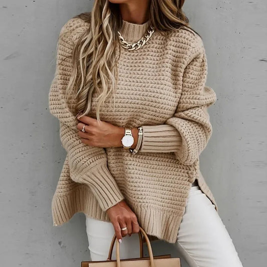Women's Knitted Pullover ™ Loose Long Sleeve Crew Neck Sweater