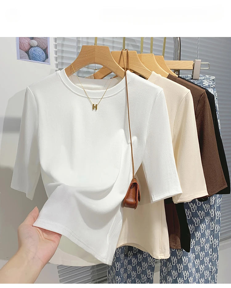 Women's T-shirt™ AOSSVIAO Summer Cotton Crew Neck Short Sleeve Tops Shirts