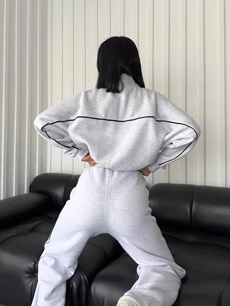 Women's Suit™ 2 Piece Outfits Long Sleeve Zip Up Jacket Jogger Sweatpants Tracksuit