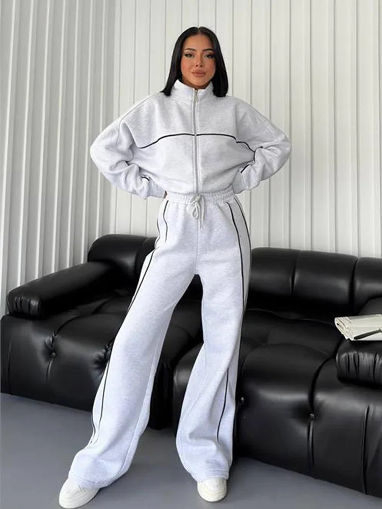 Women's Suit™ 2 Piece Outfits Long Sleeve Zip Up Jacket Jogger Sweatpants Tracksuit