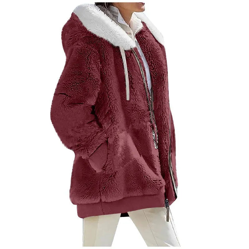 Autumn Winter Fashion Women's Coat™ Casual Hooded Cashmere Fleece Jacket