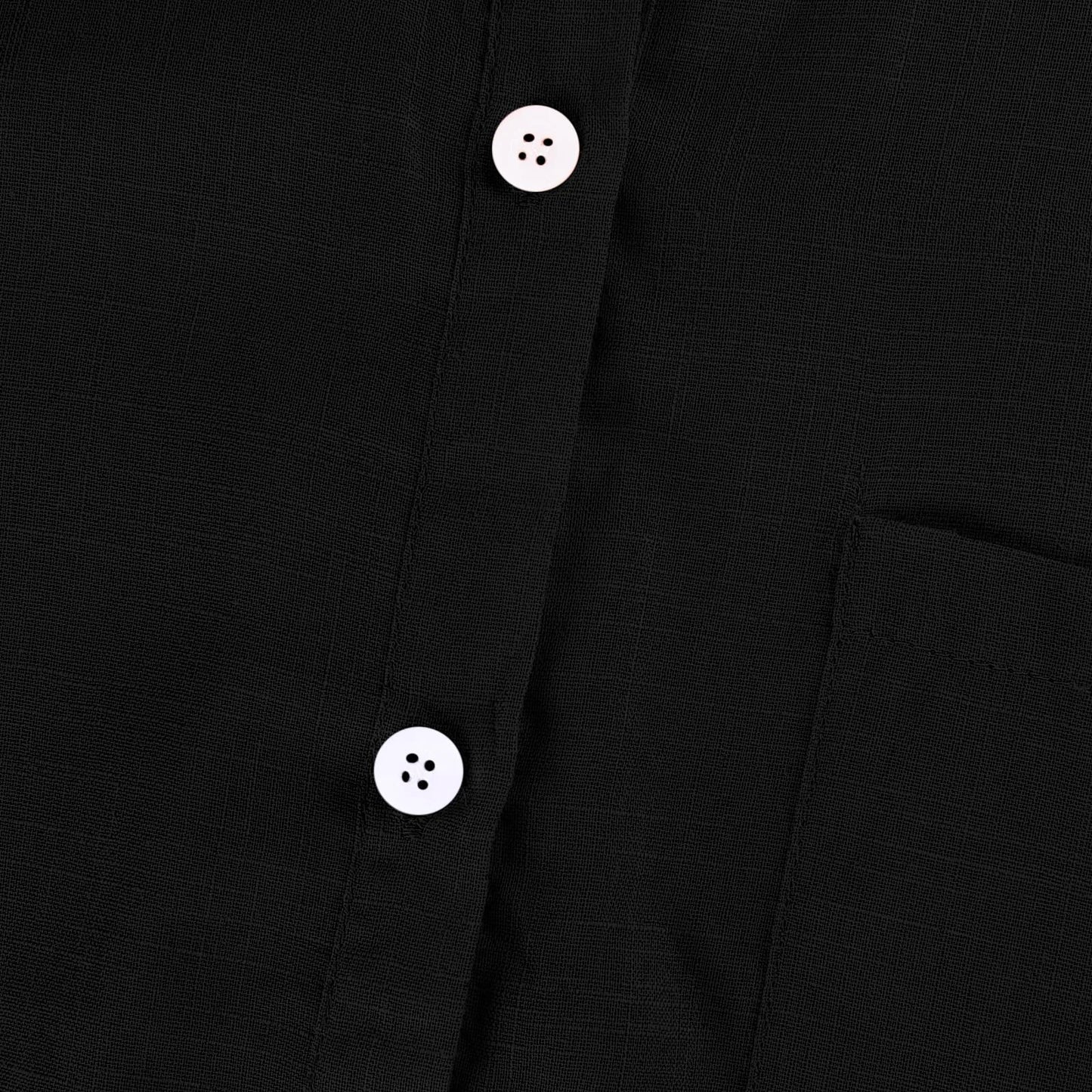 Women's  Cotton Linen Classic Shirts™ Short Sleeve Lapel Button Down Shirt