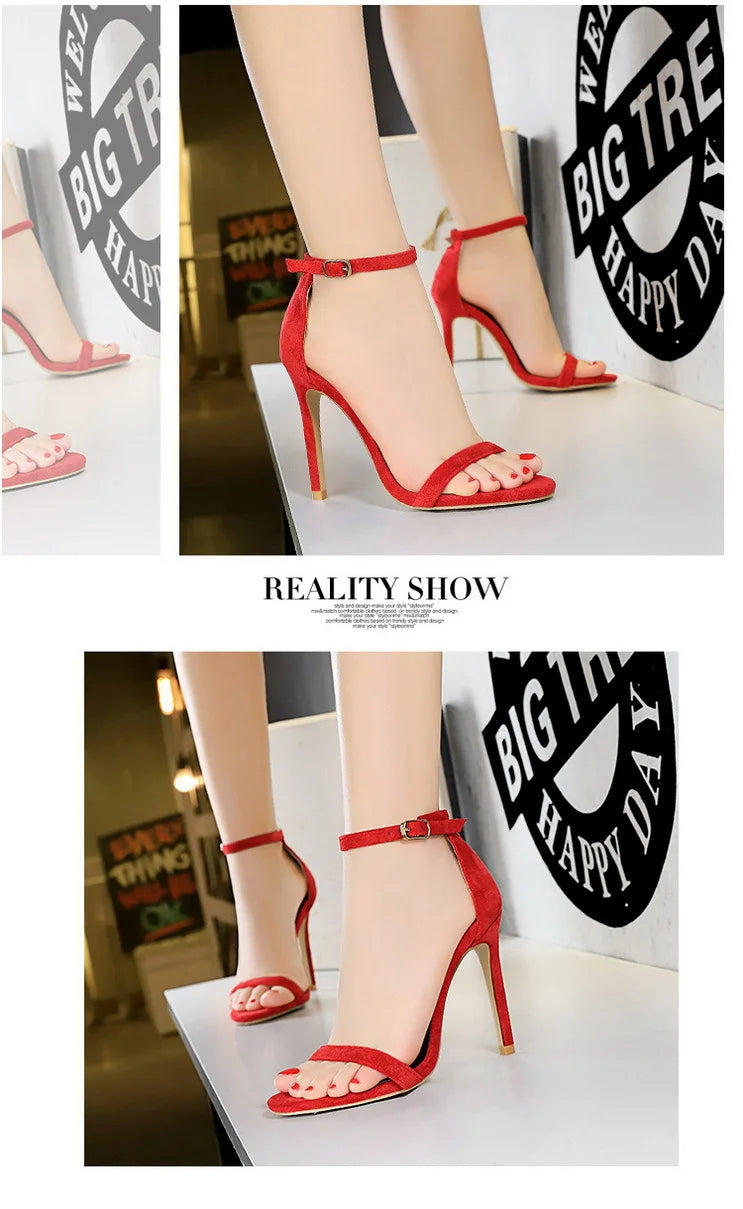 Women's Summer High Heels™ Velvet Surface One-band Ankle Cool Pu High Heels