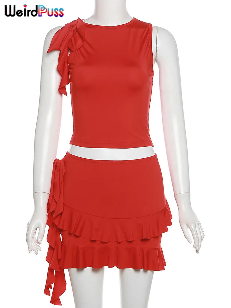 Women's Mini Skirt & Shirt™  Bandage Slim Tank & Skirt  Festival Outfit