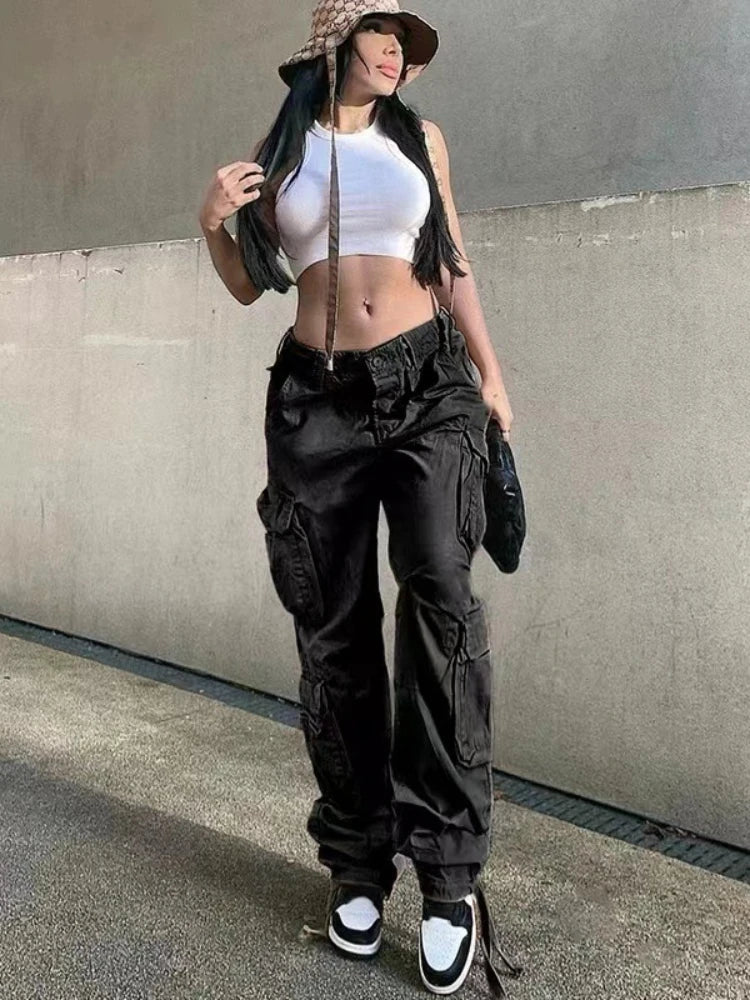 Women's Hip Hop Style Denim Pants™ Low Waist Casual Flap Pockets Pants