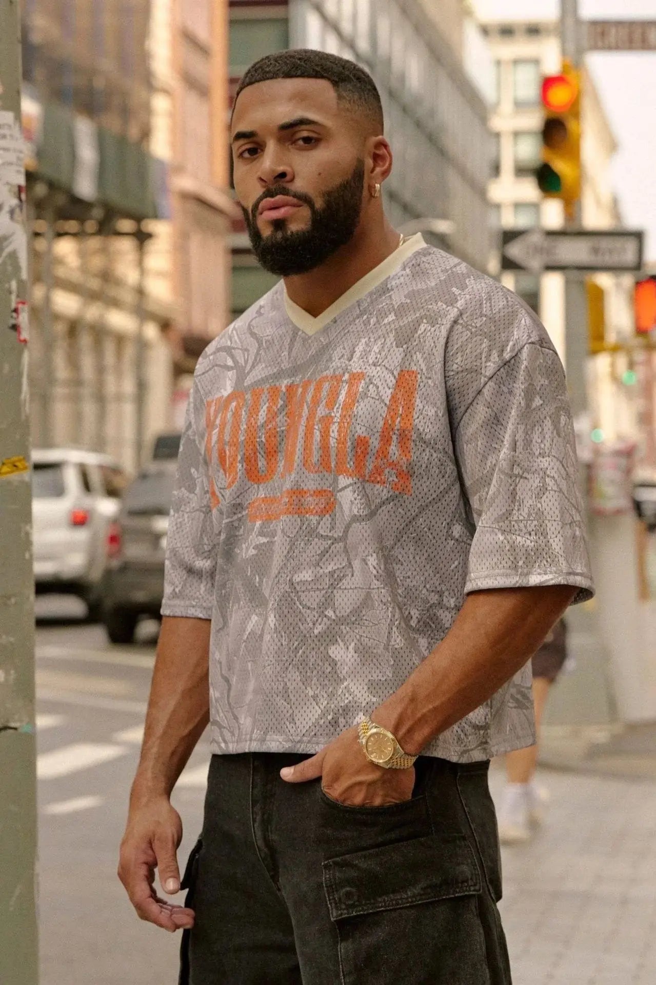 Men's T-Shirt™ YoungLa men's popular American breathable mesh short sleeved t-shirt