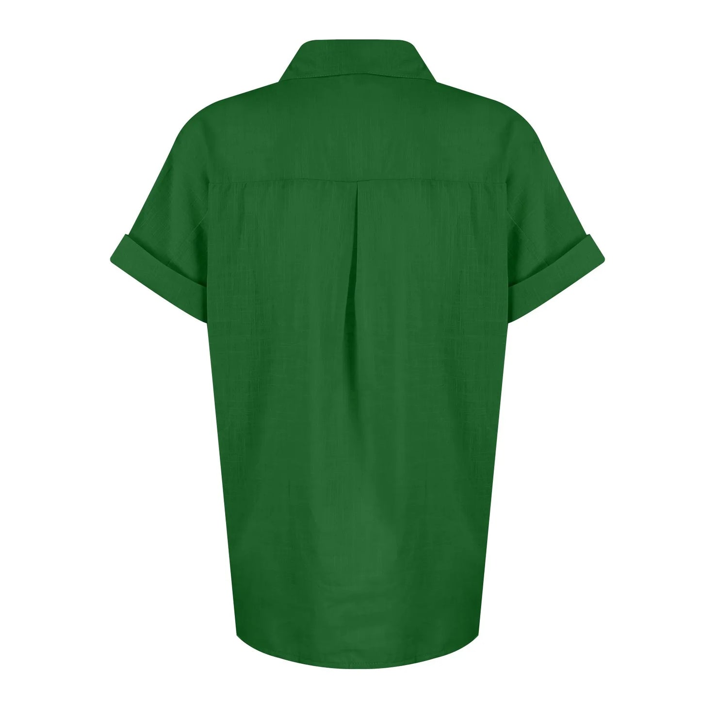 Women's  Cotton Linen Classic Shirts™ Short Sleeve Lapel Button Down Shirt