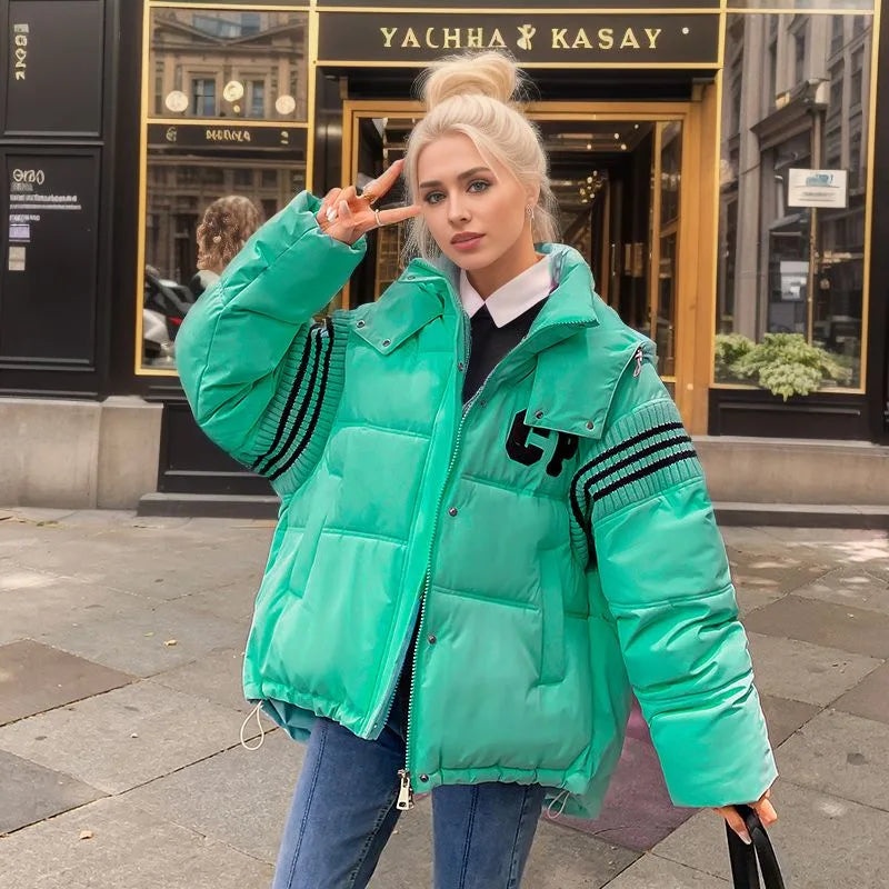 Women's Cotton Jacket™ Thick Loose Color Blocked Parkas Jacket