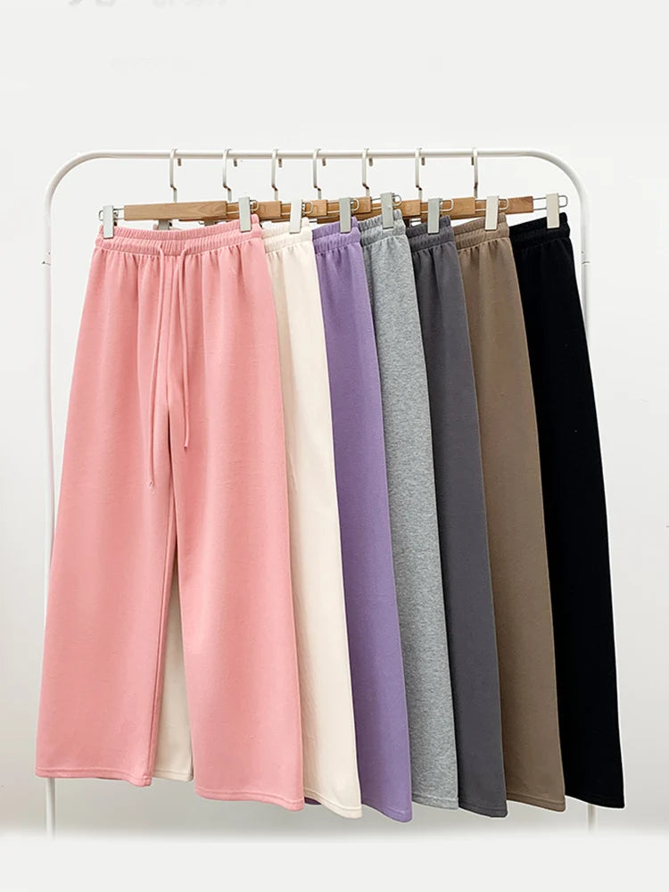 Women's Long Trousers™ Wide leg Elastic Waist Straight Knitted Trousers