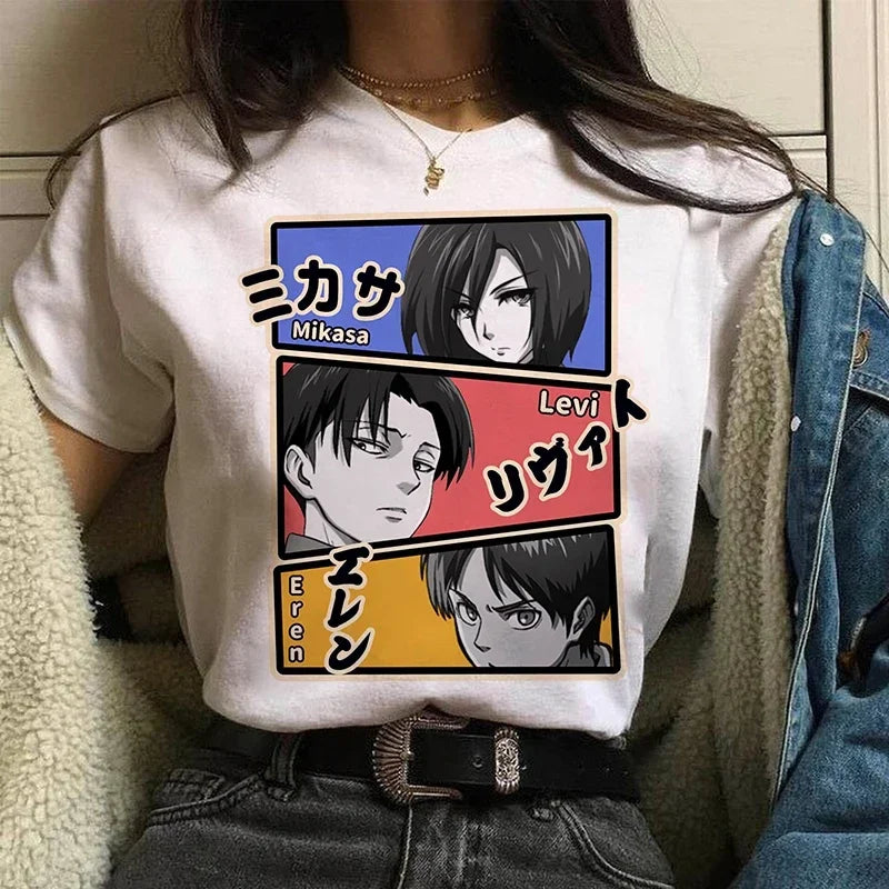 Women's T shirt™ Levi Ackerman Attack On Titan Anime Comics Japanese Graphic Cartoon Streetwear Tops