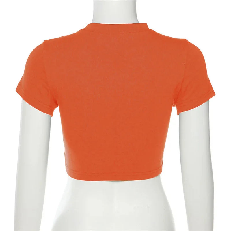 Women's Summer Crop T-shirt™ Short Sleeve O-Neck Cropped Tops