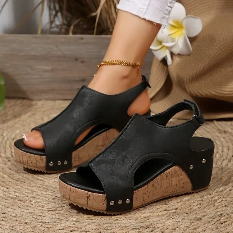 Women's Thick Heel Sandals™ Cross-Border Large Size Fish mouth Rubber Sole Sandals