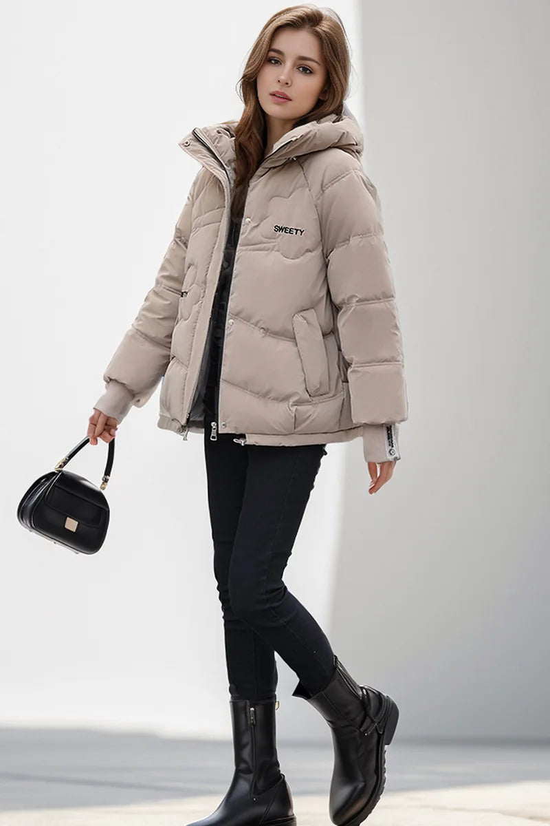 Women's Thick Coat™ Winter Cotton Casual Hooded Zipper Short Parkas Jacket