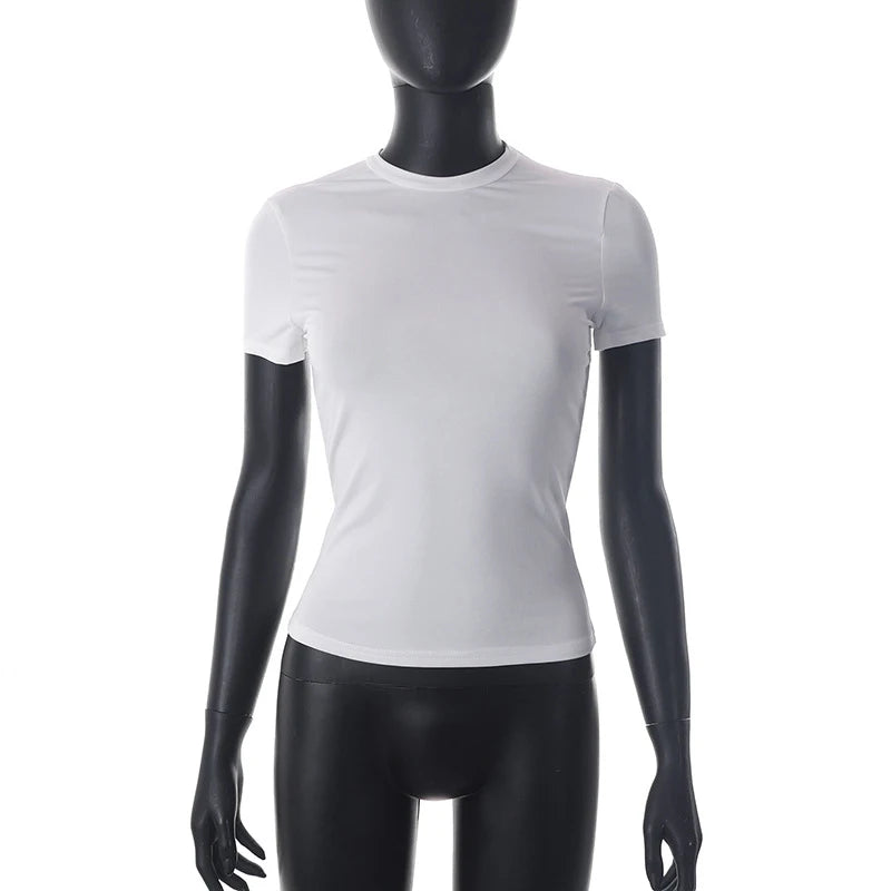 Women's Short Sleeve T-Shirt™ Solid Simple Casual Soft All-Match Basic Crop Tops