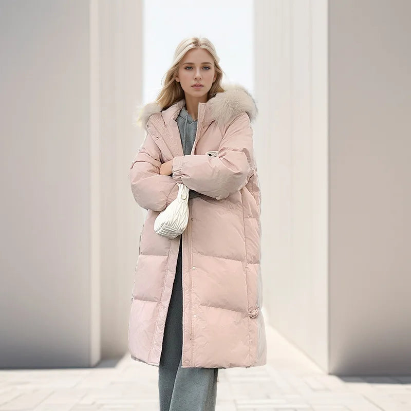 Women's Padded Jacket™ Long Over-the-knee Jacket Fur Collar Warm Thicken Cotton Parkas Coats