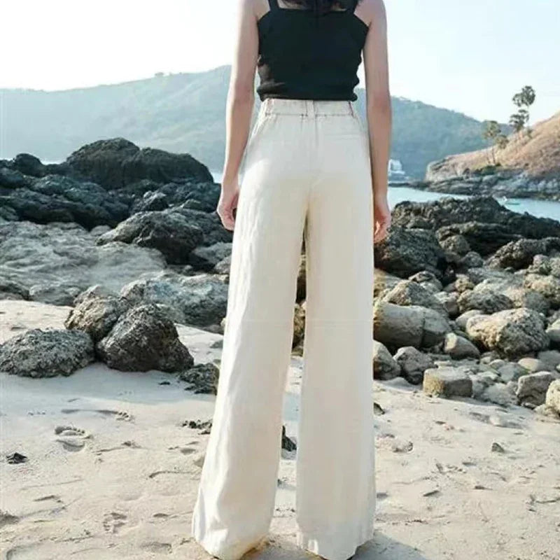 Women's Summer Baggy Cotton Linen Pants™ High Waist Wide Leg Trousers