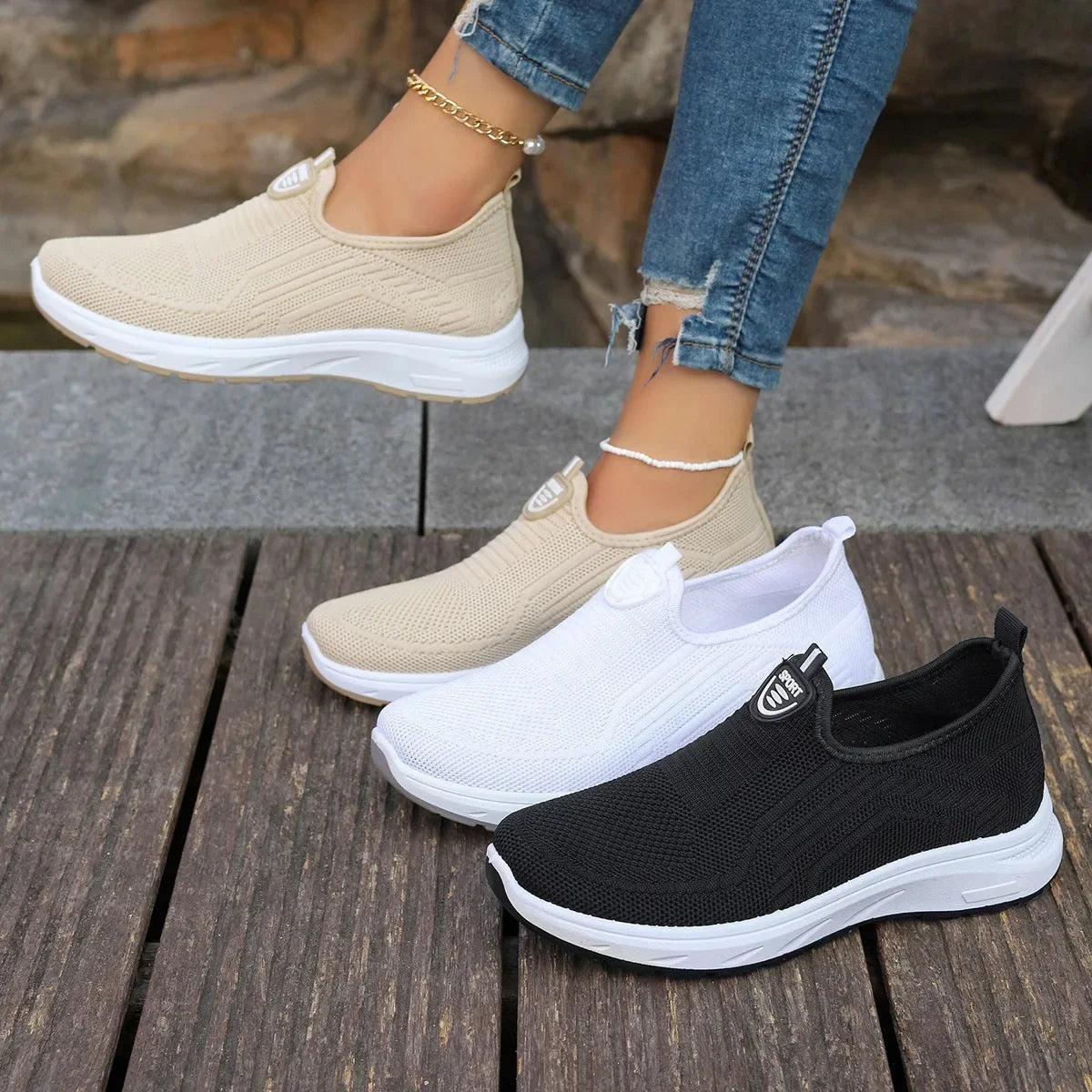 Women's Sneakers™ Lightweight Breathable Flats Slip on Casual Shoes