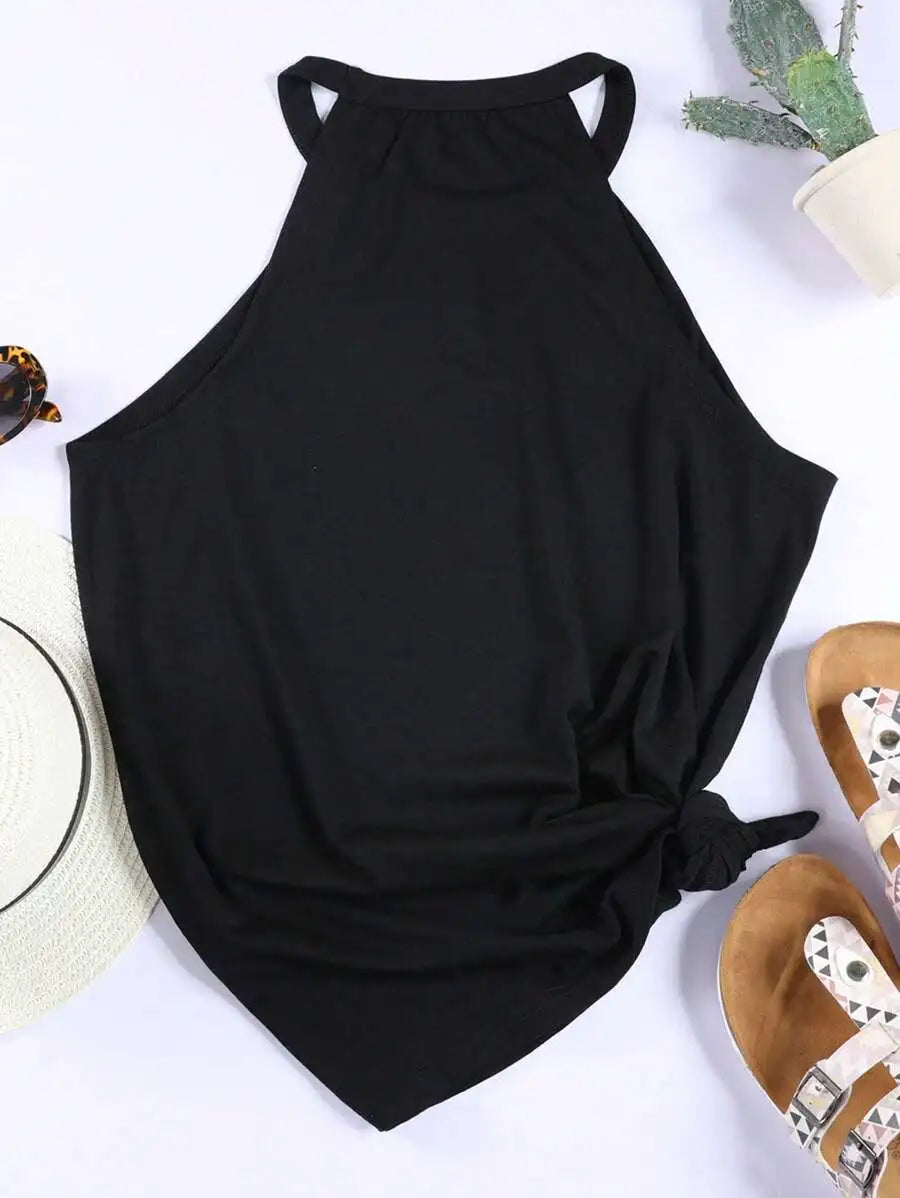 Women's Summer Sleeveless Halter T-Shirts™ Crew Neck Workout Tank Tops