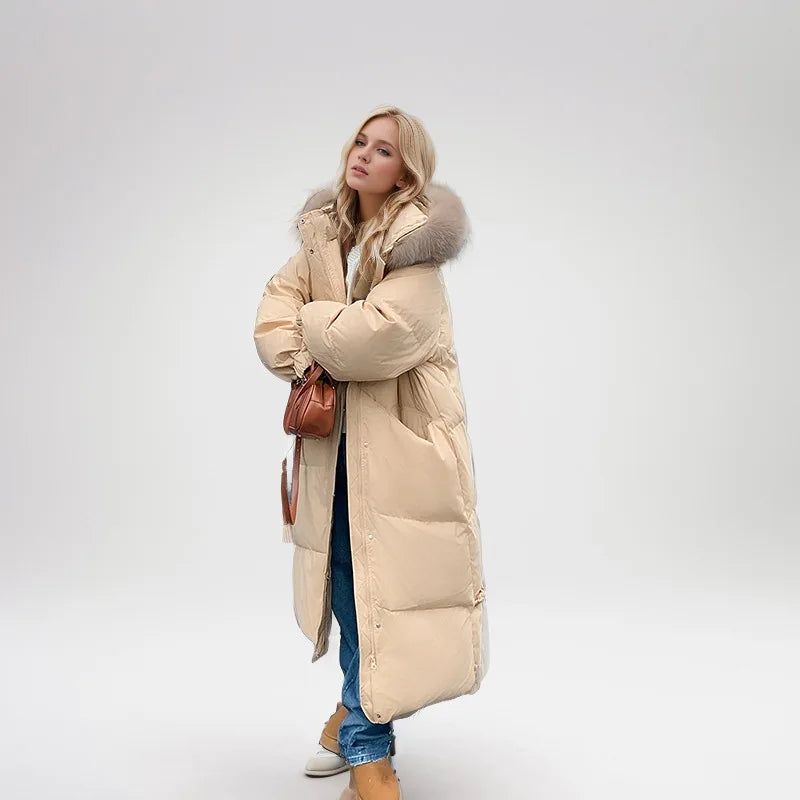 Women's Padded Jacket™ Long Over-the-knee Jacket Fur Collar Warm Thicken Cotton Parkas Coats