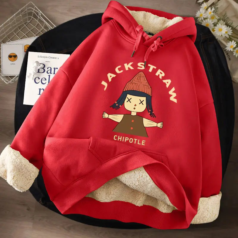 Women's Lamb Wool Pullovers™ Velvet Cartoon Hoodies