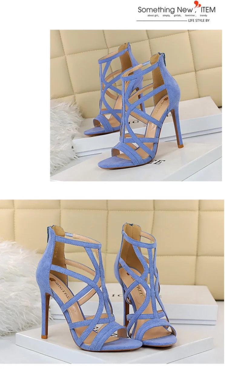 Women's High Heels™ Roman Style Velvet Hollow Out Fish Mouth Ultra High Heels