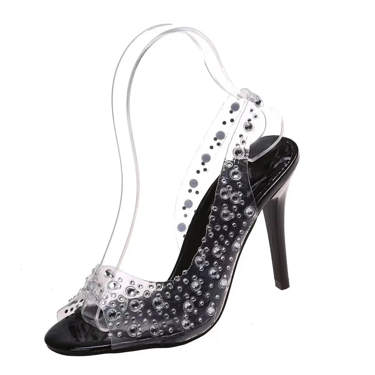Women's Rhinestone Open Toe High Heel Sandals™ Crystal Fish Mouth PU Leather Heels