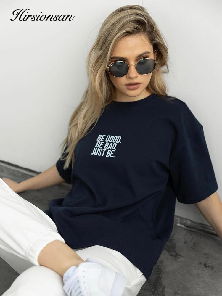 Women's Hirsionsan Simple Loose Letter Printed T-shirt™ Soft Short Sleeve Basic Tees