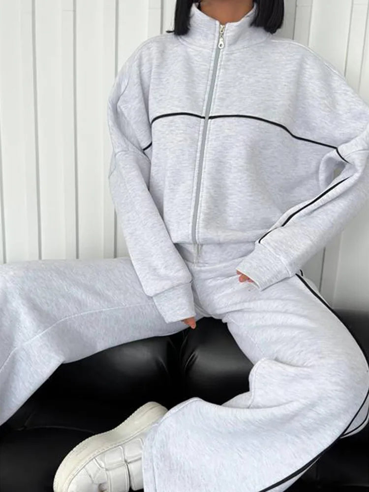 Women's Suit™ 2 Piece Outfits Long Sleeve Zip Up Jacket Jogger Sweatpants Tracksuit
