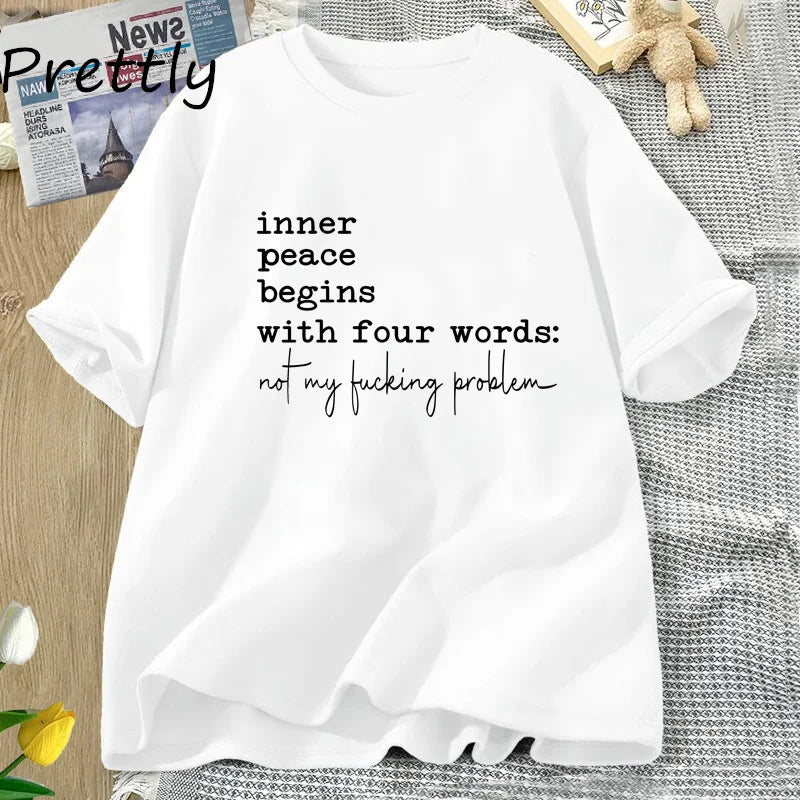 Women's Letter Printed T-shirts™ Oversize Cotton Short Sleeve T-shirt
