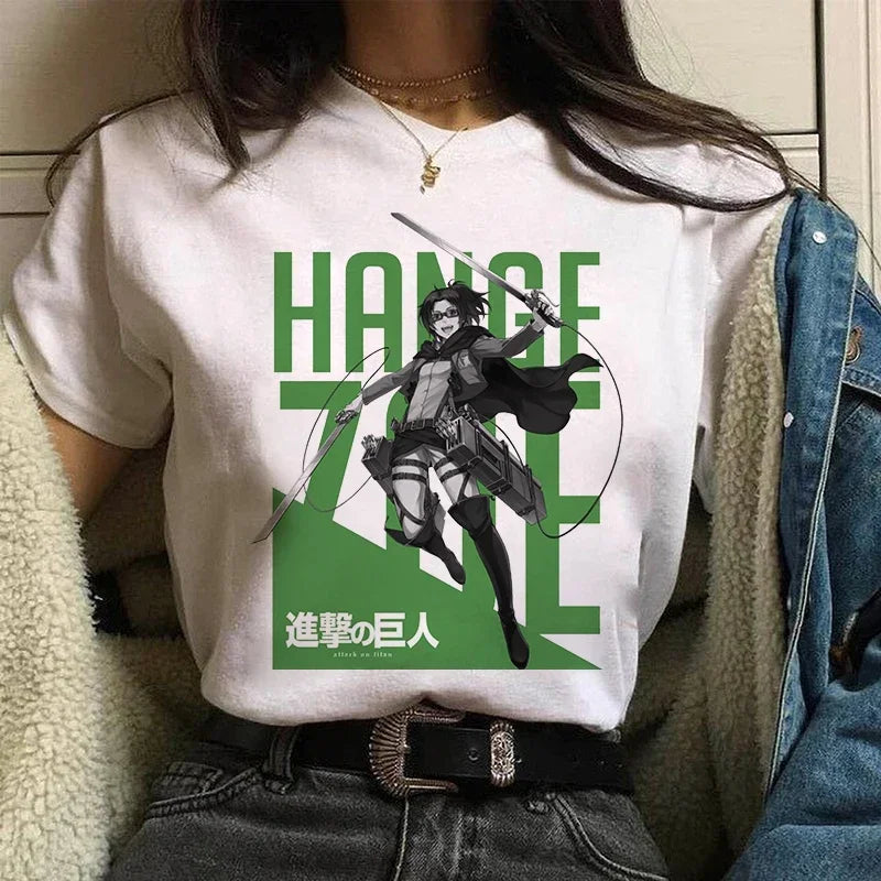 Women's T shirt™ Levi Ackerman Attack On Titan Anime Comics Japanese Graphic Cartoon Streetwear Tops