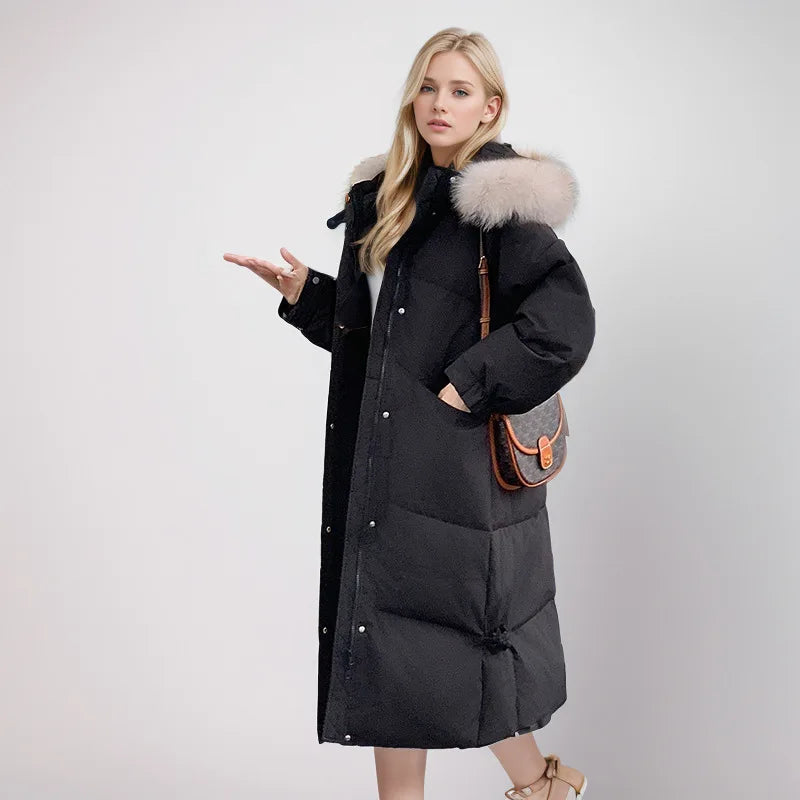 Women's Padded Jacket™ Long Over-the-knee Jacket Fur Collar Warm Thicken Cotton Parkas Coats