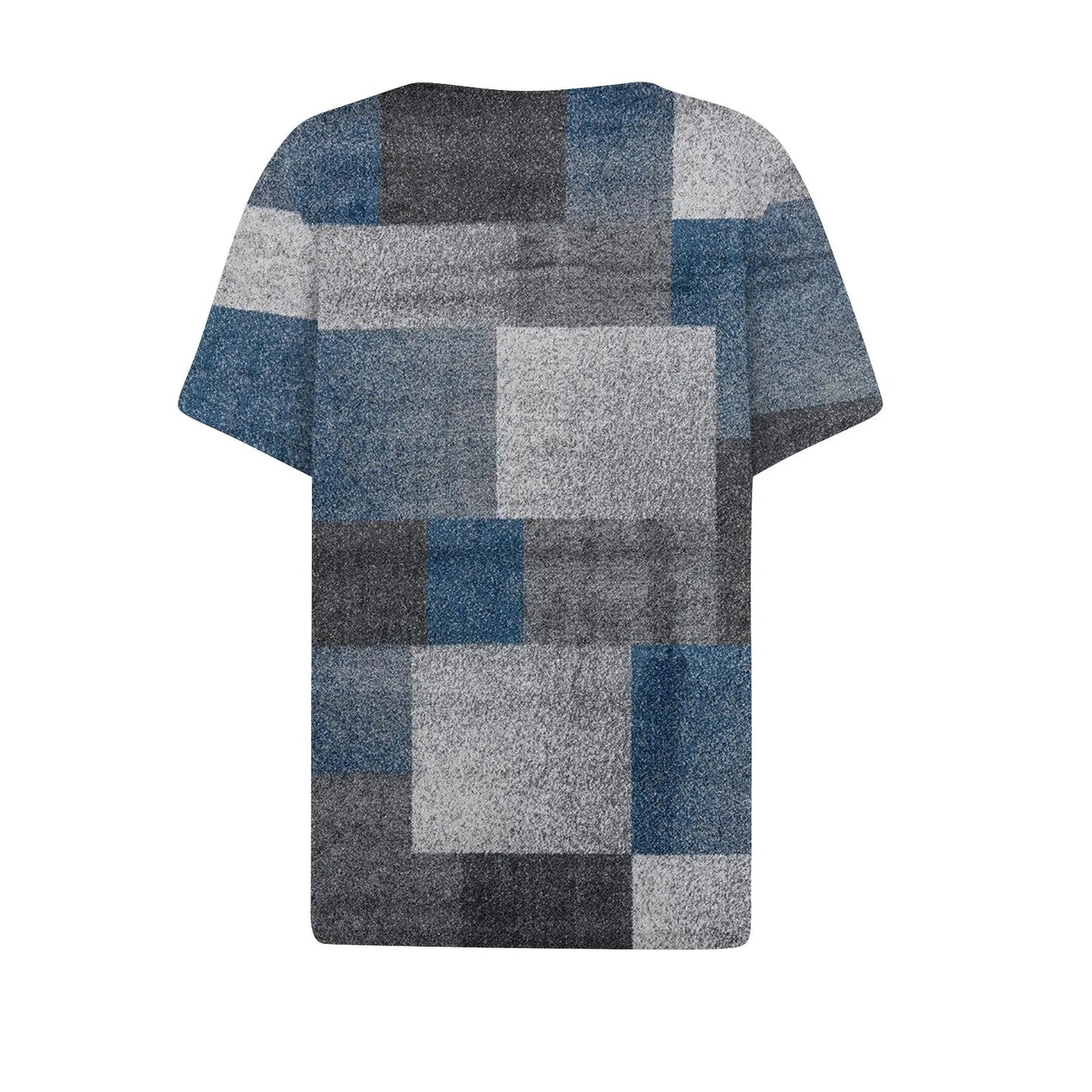Women's Summer Patchwork T-Shirts™ Short Sleeve Loose Ladies V-Neck Tops