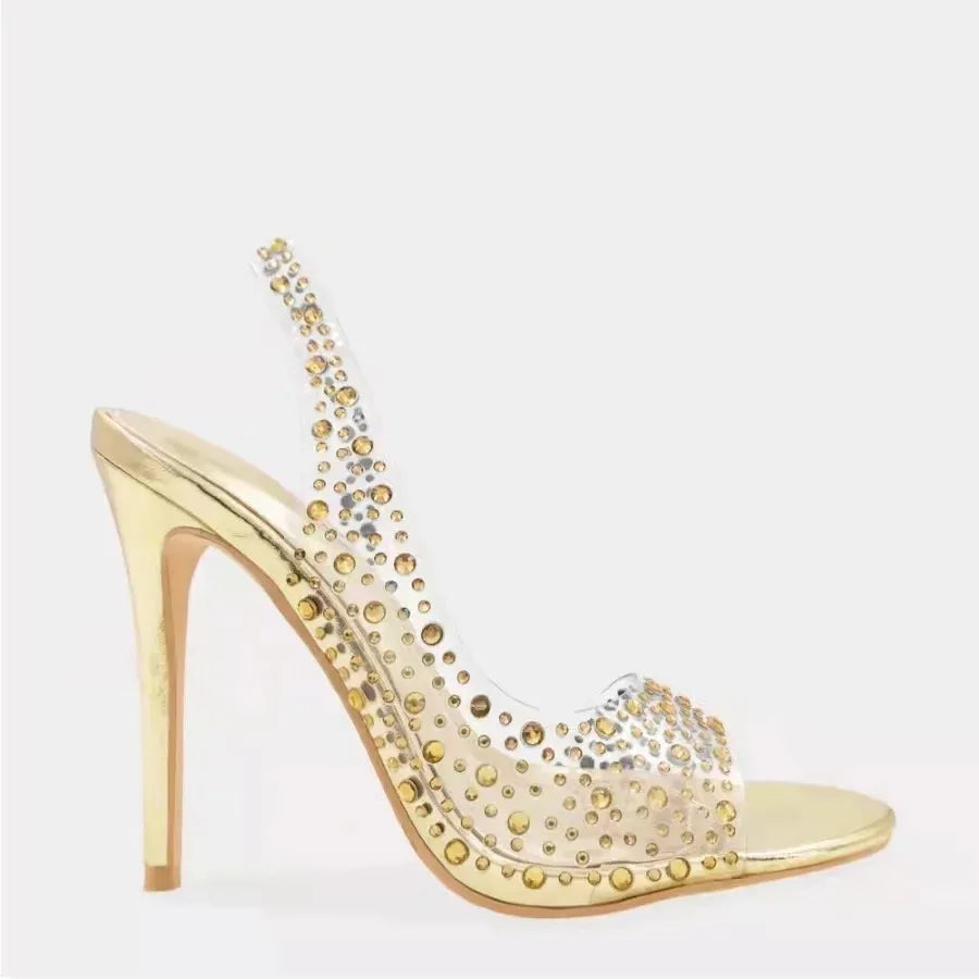 Women's Rhinestone Open Toe High Heel Sandals™ Crystal Fish Mouth PU Leather Heels