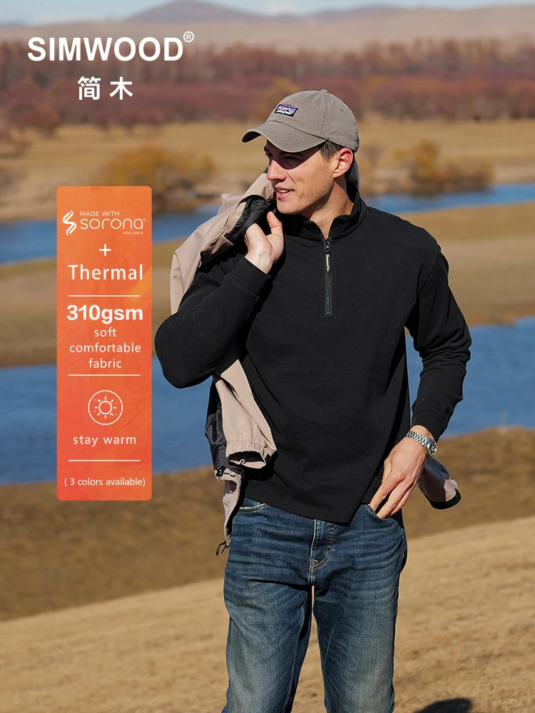 Men's SIMWOOD Regular Fit Lightweight Sweatshirt™ Half Zip Sweatshirts