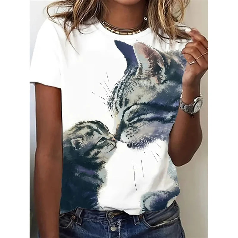Women's T-Shirt™ For Animal 3D Printed Summer Short Sleeves O-Neck Tops
