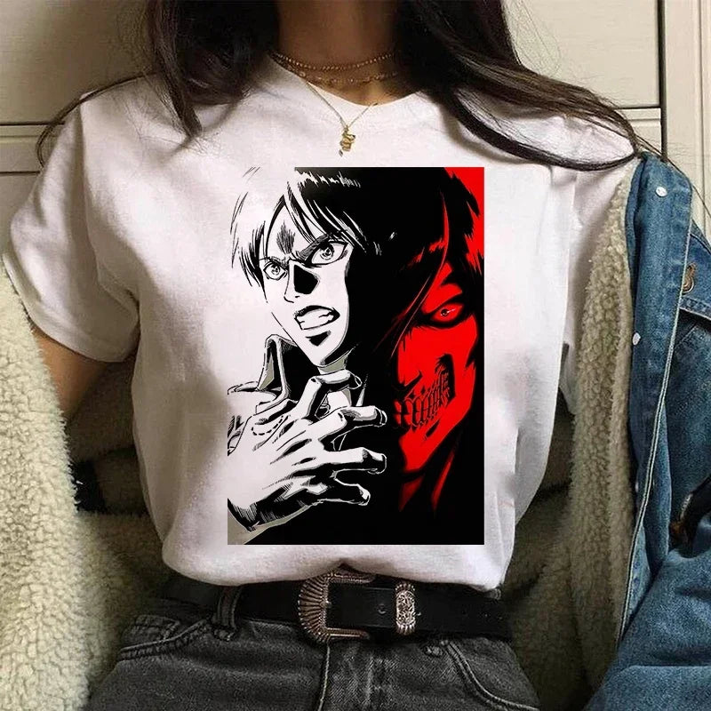 Women's T shirt™ Levi Ackerman Attack On Titan Anime Comics Japanese Graphic Cartoon Streetwear Tops